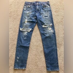 AGOLDE Waist Men’s Size 32 Ferg Super Skinny Star Cross Distressed Jeans NWT‎